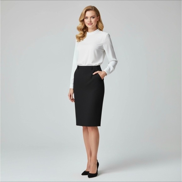 Ralph Lauren Purple Label Collection - Black Skirt - Size: US 10